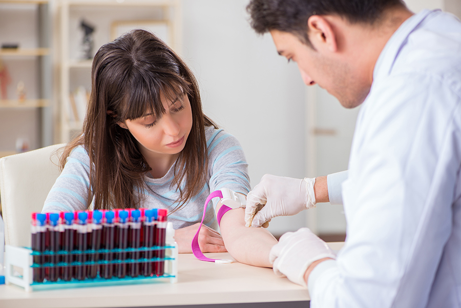 Patient During Blood Test Sampling Procedure Taken For Analysis